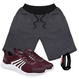 Kit Bermuda Masculina Moletom Grafite + Tênis Masc... - Lorenzzo Lopez