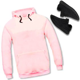 Kit Moletom Masculino Rosa + Tênis Esportivo Yeezy... - Lorenzzo Lopez