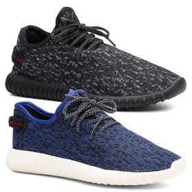 Kit 2 Pares Tênis Masculino Yzy Boost Preto/Azul -... - Lorenzzo Lopez