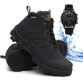 Bota Adventure Masculina Preto + Relogio Ponteiro ... - Lorenzzo Lopez