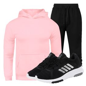 Kit Conjunto Moletom Masculino Rosa/Preto + Tênis ... - Lorenzzo Lopez