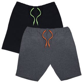 KIT 2 Bermudas Moletom Masculina Corrida Color Con... - Lorenzzo Lopez