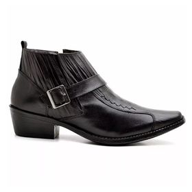 Bota Masculina Social Country Bico Fino Preto Five... - Lorenzzo Lopez