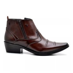 Bota Masculina Social Country Bico Fino Café - Lor... - Lorenzzo Lopez