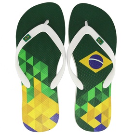 Chinelo Seleção Brasileira - Branco/Verde - CÉLULA Company