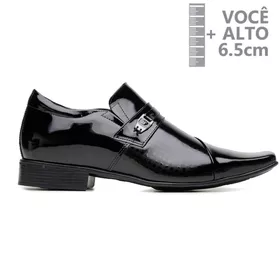 Sapato com Salto Interno Jota Pe Verniz Preto Grow... - MADOK
