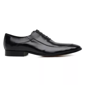 Sapato Social Preto Couro Wood Laser - 08006 PT ES - MADOK