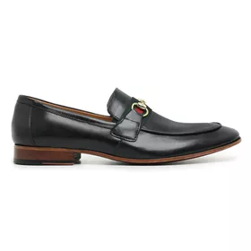 Sapato Social Couro Preto Wood - 15885D - MADOK