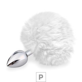 Plug de Metal P Com PomPom SI (5501) - Branco - Atacado Star Sex Shop, Lingerie e Produtos Eróticos