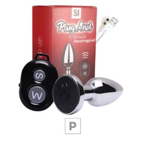 Plug em Aço P Recarregável Com Controle SI (7239) - Cromado - Atacado Star Sex Shop, Lingerie e Produtos Eróticos