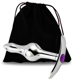Plug De Metal Escalonado SI (7451) - Pedra Roxa - Atacado Star Sex Shop, Lingerie e Produtos Eróticos