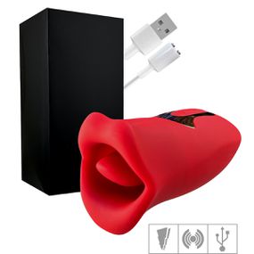 Vibrador Recarregável Formato de Boca SI (7924) - Vermelho - Sex Shop Atacado Star: Produtos Eróticos e lingerie