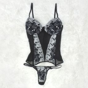*Espartilho Bordados Variados (CF507) - Preto - Sex Shop Atacado Star: Produtos Eróticos e lingerie