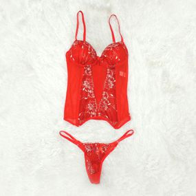 *Espartilho Bordados Variados (CF507) - Vermelho - Sex Shop Atacado Star: Produtos Eróticos e lingerie