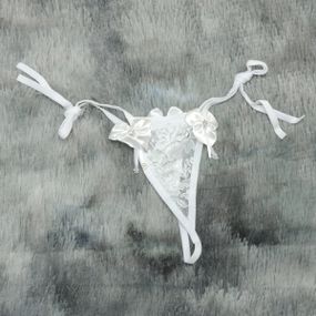 *Calcinha em Renda Com Alça de Amarrar (CF623) - Branco - Sex Shop Atacado Star: Produtos Eróticos e lingerie