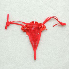 *Calcinha em Renda Com Alça de Amarrar (CF623) - Vermelho - Sex Shop Atacado Star: Produtos Eróticos e lingerie