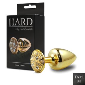 Plug de Metal M Com Pedras Cravejadas (HA135) - Dourado - Sex Shop Atacado Star: Produtos Eróticos e lingerie