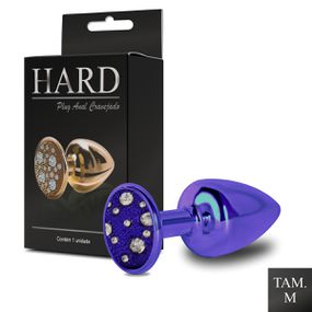 Plug de Metal M Com Pedras Cravejadas (HA135) - Lilás - Atacado Star Sex Shop, Lingerie e Produtos Eróticos