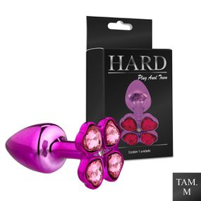 Plug de Metal M Com Pedra Variadas Trevo (HA139) - Rosa - Sex Shop Atacado Star: Produtos Eróticos e lingerie
