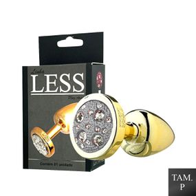 Plug de Plástico P Less Dourado Com Pedras Cravejadas (HA143... - Atacado Star Sex Shop, Lingerie e Produtos Eróticos