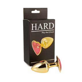 Plug Métalico Dourado Com Pedra de Coração (HA161D) - Vermel... - Sex Shop Atacado Star: Produtos Eróticos e lingerie