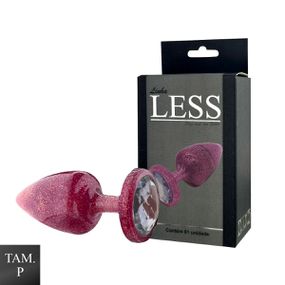 Plug de Plástico P Less Com Glitter (HA165) - Rosa - Atacado Star Sex Shop, Lingerie e Produtos Eróticos