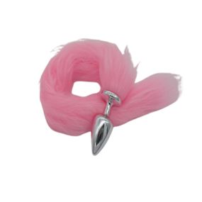 Plug Less M Cromado Com Cauda (HA169C) - Rosa - Sex Shop Atacado Star: Produtos Eróticos e lingerie