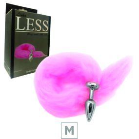 Plug de Plástico M Less Cromado Com Cauda (HA169C) - Rosa - Atacado Star Sex Shop, Lingerie e Produtos Eróticos