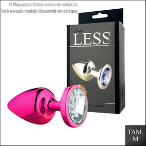 Plug de Plástico M Less Com Pedras Variadas (HA192) - Rosa - Atacado Star Sex Shop, Lingerie e Produtos Eróticos