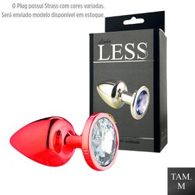 Plug de Plástico M Less Com Pedras Variadas (HA192) - Vermel... - Sex Shop Atacado Star: Produtos Eróticos e lingerie