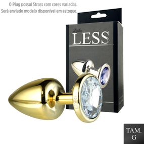 Plug Less G Com Pedras Variadas (HA193) - Dourado - Sex Shop Atacado Star: Produtos Eróticos e lingerie