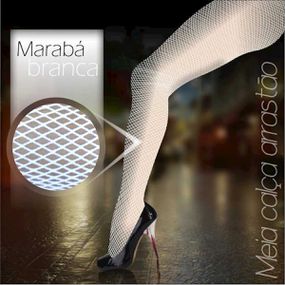 *Meia Calça Arrastão Marabá (MB002) - Branco - Sex Shop Atacado Star: Produtos Eróticos e lingerie