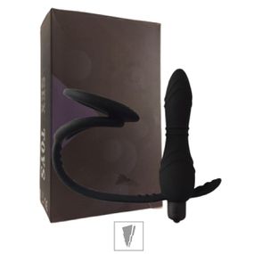 Plug Silicone Com Anel Peniano e Vibro (MPA1251) - Preto - Atacado Star Sex Shop, Lingerie e Produtos Eróticos
