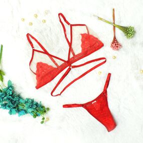 *Conjunto Ruby (OD007) - Vermelho - Sex Shop Atacado Star: Produtos Eróticos e lingerie