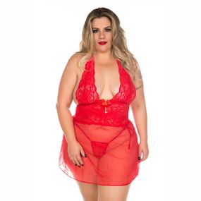 *Camisola Renda Curta Plus Size (PS2063) - Vermelho - Sex Shop Atacado Star: Produtos Eróticos e lingerie