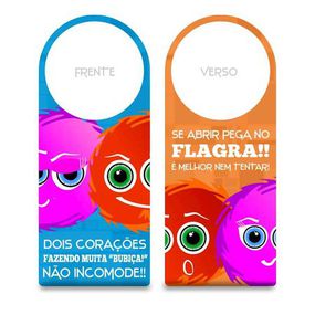 Aviso De Porta Fofuras Da Maçaneta (ST190) - Dois Corações F... - Sex Shop Atacado Star: Produtos Eróticos e lingerie