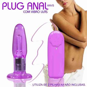 *Plug Com Vibro 9X10cm SI (5142-ST215) - Lilás - Atacado Star Sex Shop, Lingerie e Produtos Eróticos