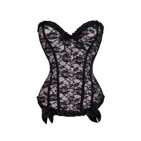 *Corselet Tomara Que Caia SI (SY8002-SY8003) - Rosa com Pret - Sex Shop Atacado Star: Produtos Eróticos e lingerie