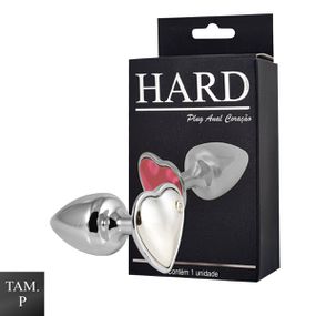 Plug de Metal Cromado Com Pedra de Coração (HA161C)- - Croma... - Atacado Star Sex Shop, Lingerie e Produtos Eróticos