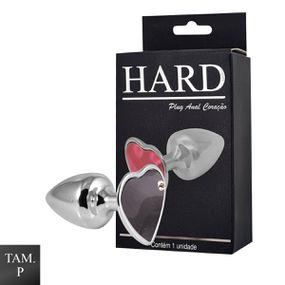 Plug de Metal Cromado Com Pedra de Coração (HA161C)- - Onix - Atacado Star Sex Shop, Lingerie e Produtos Eróticos