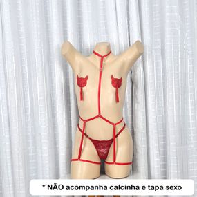 Cinta Liga Com Strapy (LG002) - Vermelho - Sex Shop Atacado Star: Produtos Eróticos e lingerie