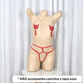 Cinta Liga Aberta (LG004) - Vermelho - Sex Shop Atacado Star: Produtos Eróticos e lingerie