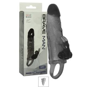Capa Peniana Com Vibro e Anel Escrotal 17cm SI (1204) - Pret - Linda Sex Produtos Eróticos BH, Lingerie sensuais, sex shop.