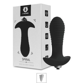 Plug Silicone Com Vibro Spiral SI (1327) - Preto - Linda Sex Produtos Eróticos BH, Lingerie sensuais, sex shop.
