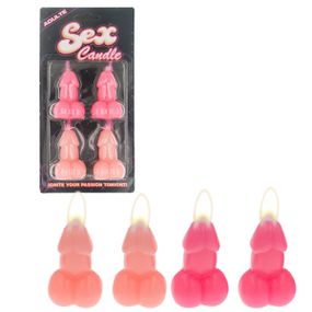 Vela Formato de Pênis Sex Candle Com 4un SI (5716) - Padrão - Linda Sex Produtos Eróticos BH, Lingerie sensuais, sex shop.