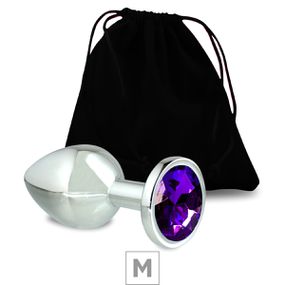 Plug de Metal M Cromado Com Strass 7cm SI (5846) - Pedra Rox - Linda Sex Produtos Eróticos BH, Lingerie sensuais, sex shop.