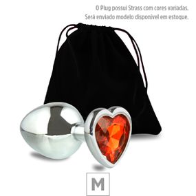 **Plug Métalico M Com Pedra Formato de Coração 7cm SI (5849)... - Linda Sex Produtos Eróticos BH, Lingerie sensuais, sex shop.