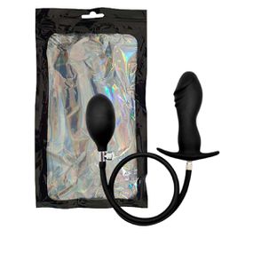 Plug Silicone Inflável SI (9253) - Preto - Linda Sex Produtos Eróticos BH, Lingerie sensuais, sex shop.