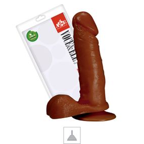 Prótese 14x13cm Com Ventosa e Escroto (ADAO26) - Marrom - Linda Sex Produtos Eróticos BH, Lingerie sensuais, sex shop.