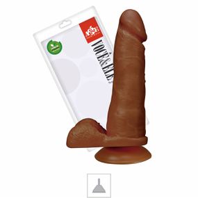 Prótese 17x15cm Com Ventosa e Escroto (ADAO32) - Marrom - Linda Sex Produtos Eróticos BH, Lingerie sensuais, sex shop.